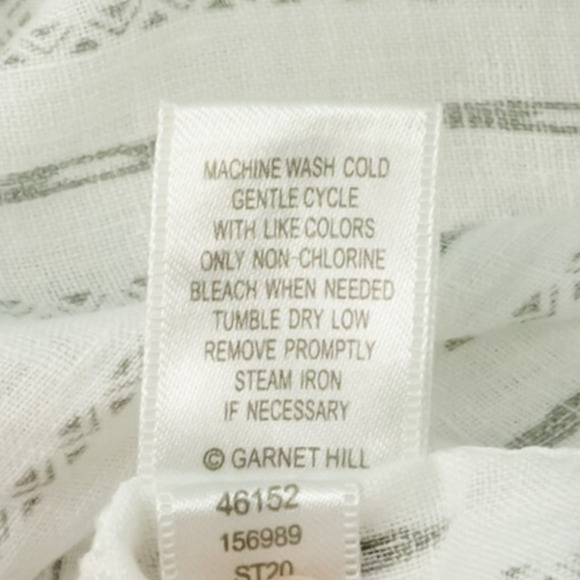 Garnet Hill Size 6 White Southwest Print Collared Button Front Down Long Sleeve - Picture 6 of 7